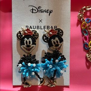 Baublebar Minnie Mouse Earrings - Black and Blue new